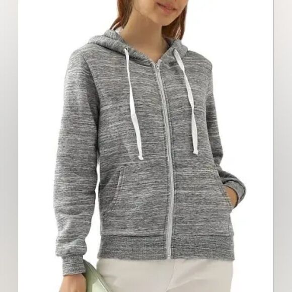 Doublju Gray & White Sweatshirt Hoodie Jacket, Size 2X, NWT - Picture 1 of 12